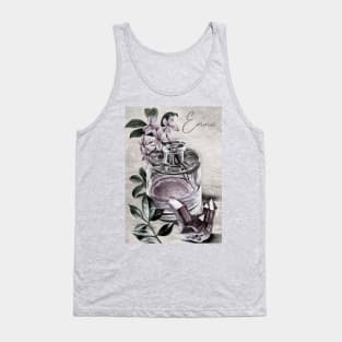 Emma vintage print perfume & rose quartz personalised Tank Top